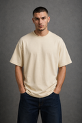 Oversized T-Shirt – Beige | 250 GSM Premium Cotton