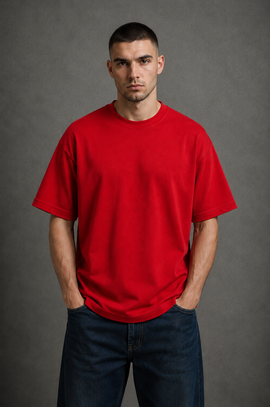 Oversized T-Shirt – Red | 250 GSM Premium Cotton