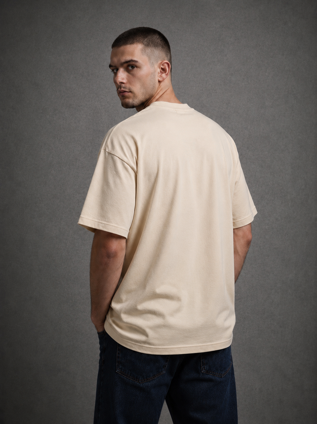 Oversized T-Shirt – Beige | 250 GSM Premium Cotton