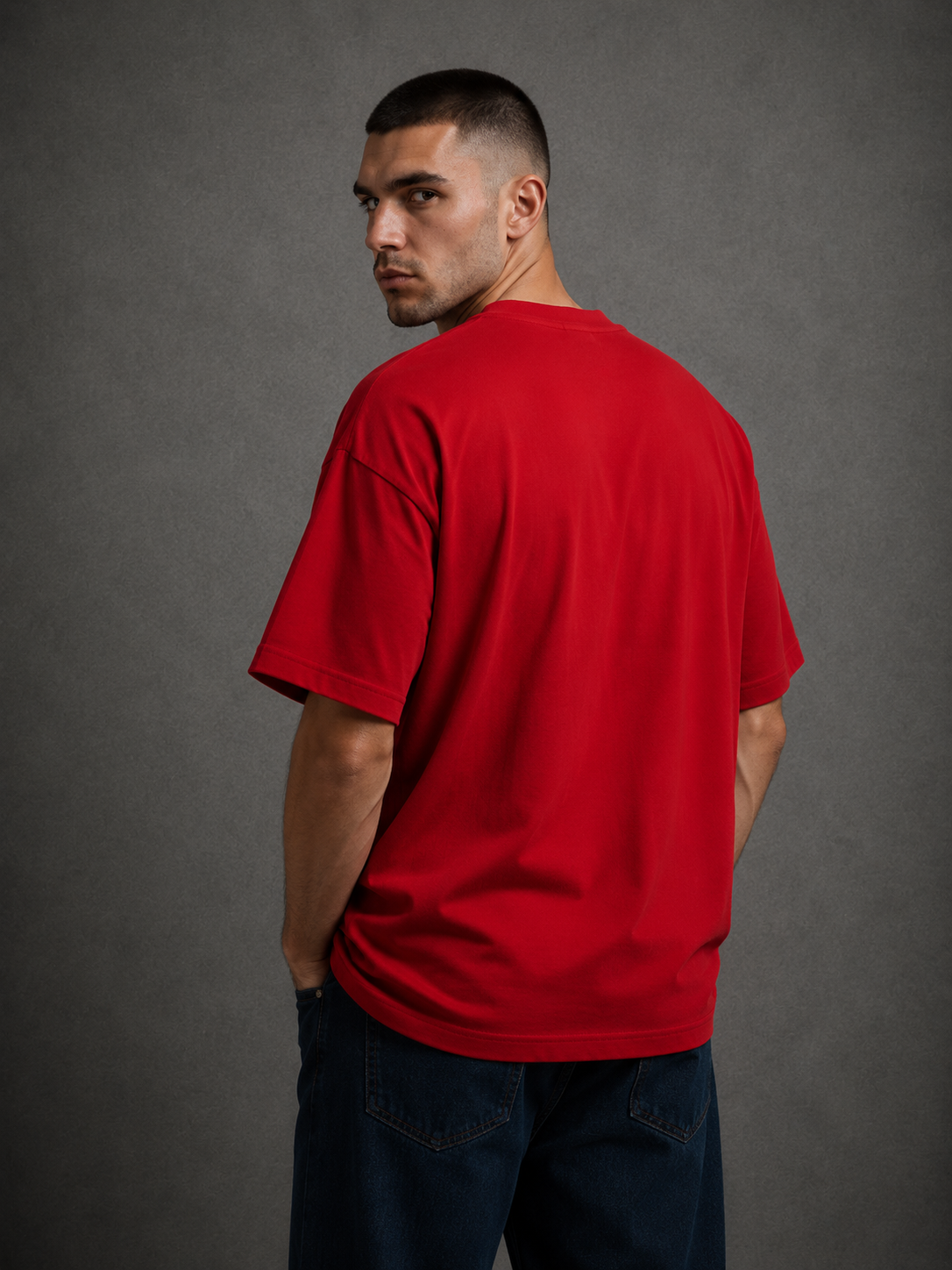 Oversized T-Shirt – Red | 250 GSM Premium Cotton