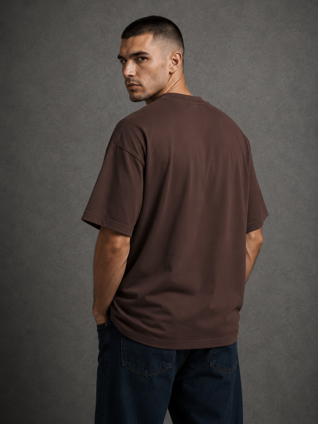Oversized T-Shirt – Brown | 250 GSM Premium Cotton