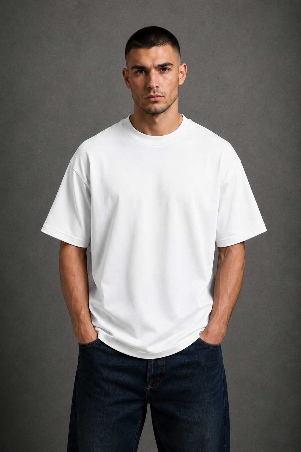 Oversized T-Shirt – White | 250 GSM Premium Cotton